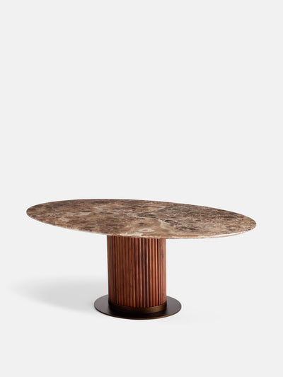 Soho Home Marble oval dining table at Collagerie