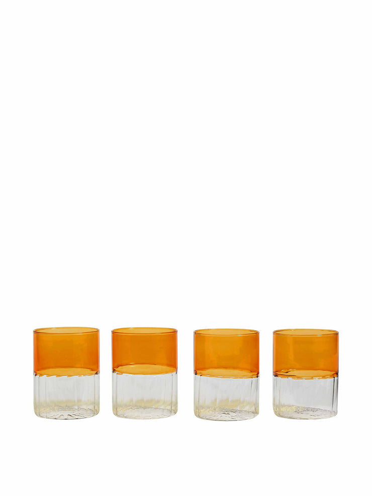 Set of four glass tumblers