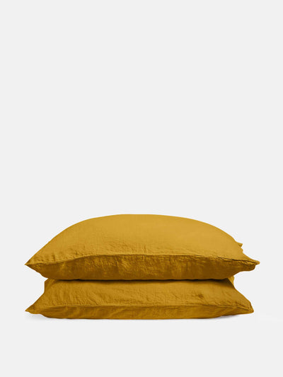 Soho Home Linen mustard pillowcase at Collagerie