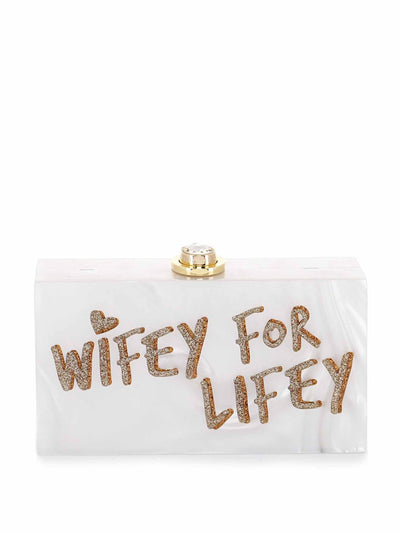 Sophia Webster Wifey For Lifey acrylic clutch at Collagerie