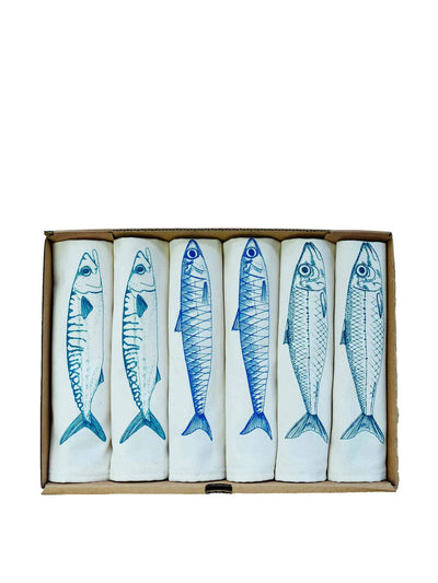 Sous Chef Sardine design napkins (set of 6) at Collagerie