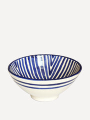 The Suki salad bowl, blue cobalt and white