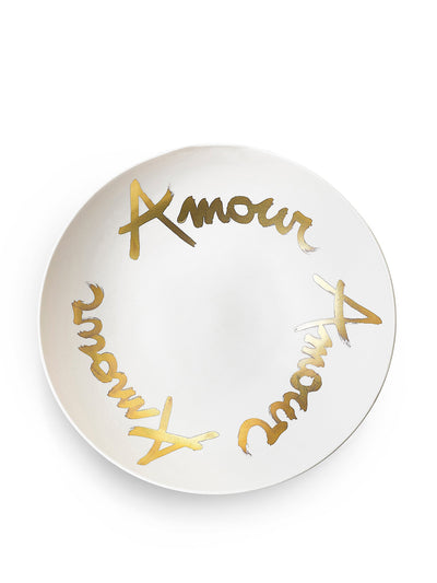 Summerill & Bishop Amour Amour Amour porcelain bowl in matte gold at Collagerie