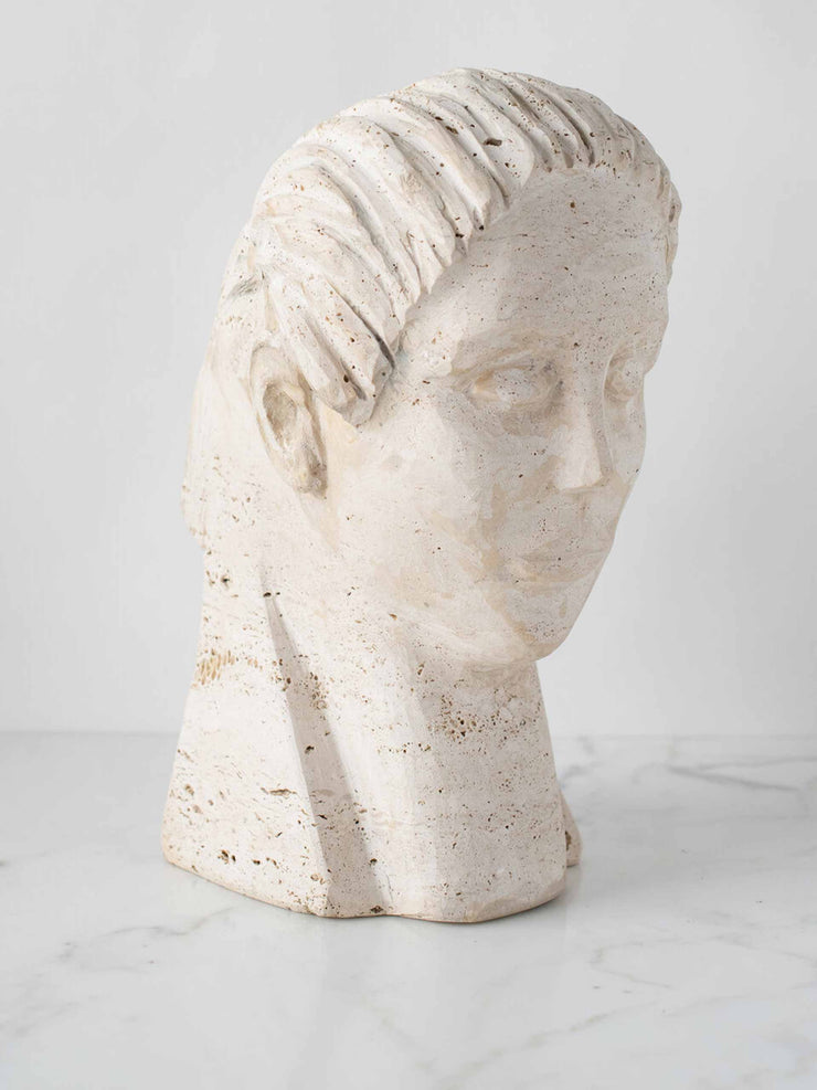 Travertine deco bust