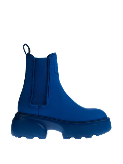 Taft Blue platform ankle boots at Collagerie