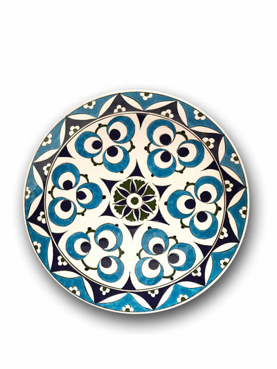 Tamam Blue patterned large dinner plate at Collagerie