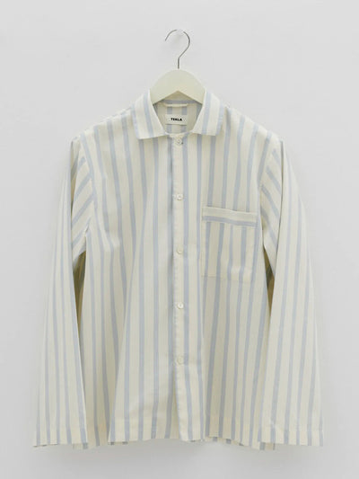 Tekla Blue stripe poplin sleepwear at Collagerie