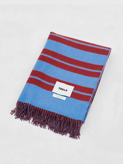 Tekla x Le Corbusier Blue and red striped blanket at Collagerie