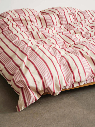 Tekla Pink striped bedding at Collagerie