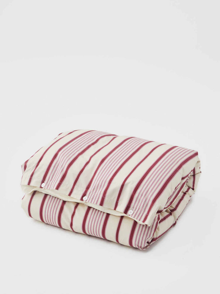 Pink striped bedding