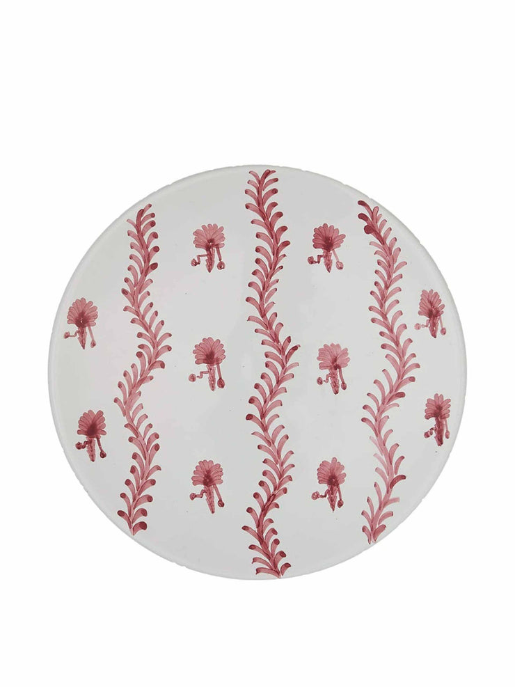 Pink palm tree ceramic small plate