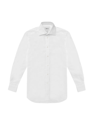 With Nothing Underneath The Boyfriend: white poplin shirt at Collagerie