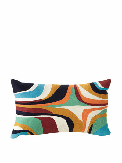 The Home Market Colourful abstract design cushion at Collagerie