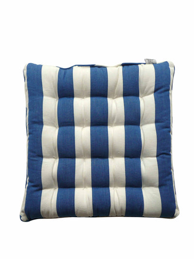 The Stripes Company Blue and white seat pad at Collagerie