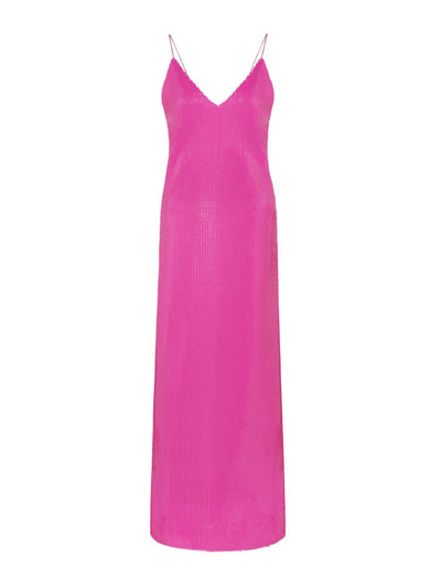 Borgo De Nor Jojo Fuschia pink sequin maxi dress at Collagerie