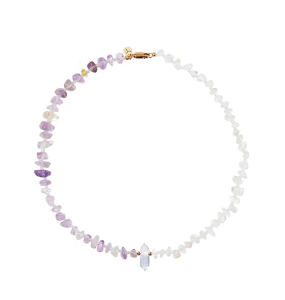 tbalance crystals Clear quartz crystal necklace at Collagerie