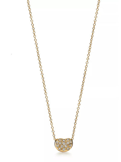 Tiffany & Co Yellow gold necklace with pavé diamonds at Collagerie