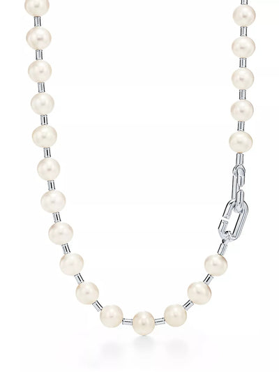 Tiffany & Co Sterling silver freshwater pearl necklace at Collagerie