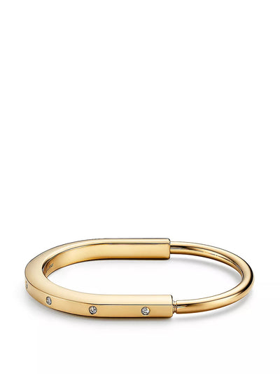 Tiffany & Co Gold diamond detail Lock bangle at Collagerie