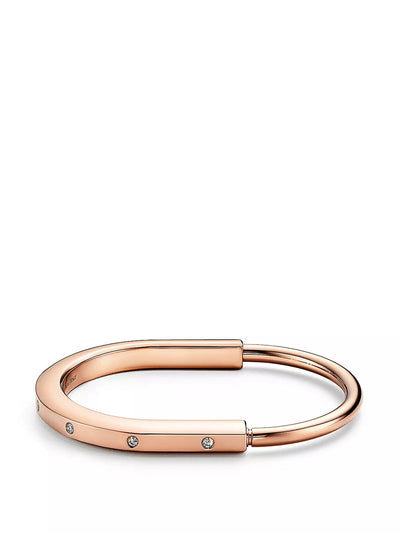 Tiffany & Co Rose gold diamond detail Lock bangle at Collagerie