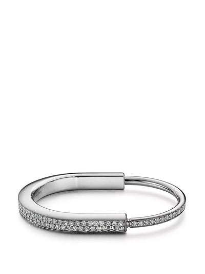 Tiffany & Co White gold diamond pavé Lock bangle at Collagerie