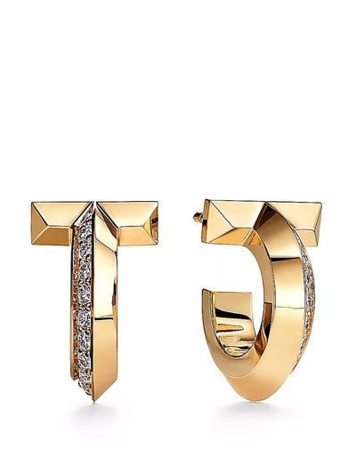 Tiffany & Co Gold T1 hoop earrings at Collagerie