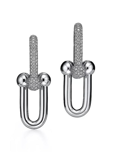 Tiffany & Co White gold link earrings at Collagerie