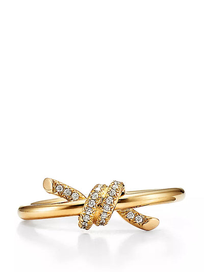 Tiffany & Co Knot ring in yellow gold with diamonds at Collagerie