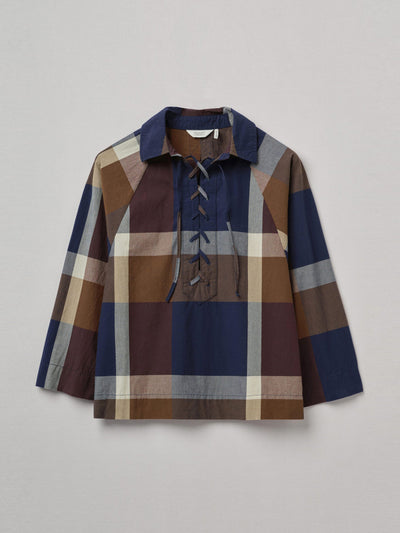 Toast Lace-up checked top at Collagerie