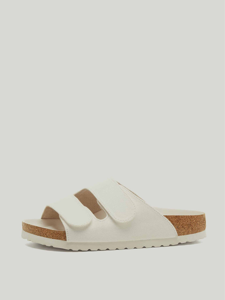 White canvas strap sandals