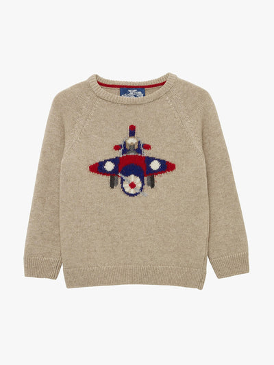 Thomas Brown Cashmere jumper with aeroplane design at Collagerie