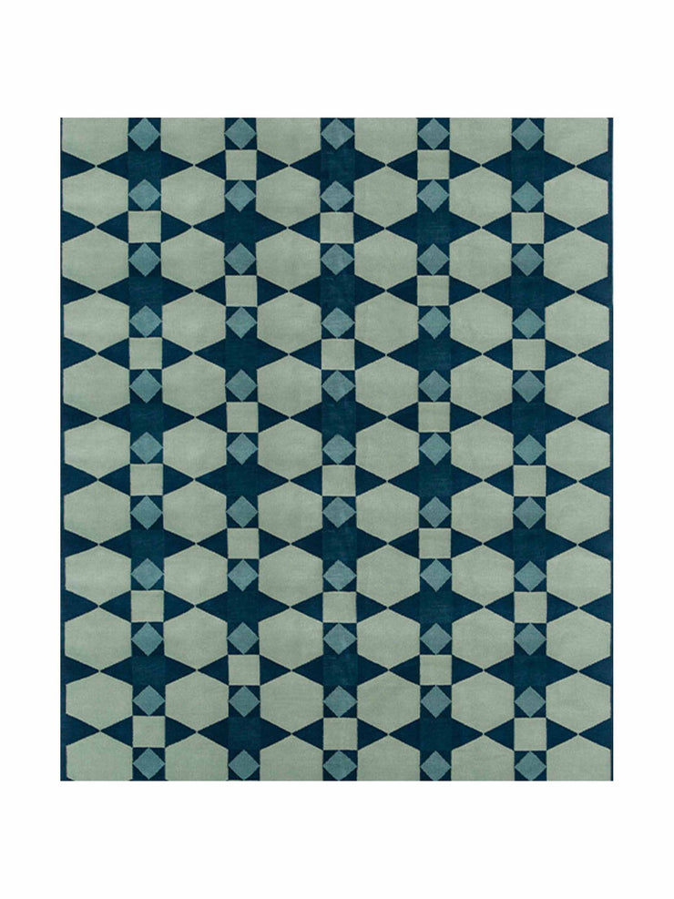Indigo polygon carpet