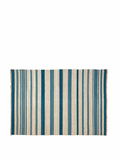 Vaughan Blue striped rug at Collagerie