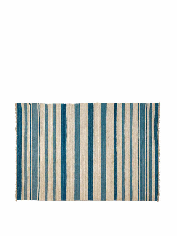 Blue striped rug