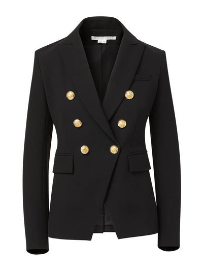 Veronica Beard Black blazer with gold buttons at Collagerie