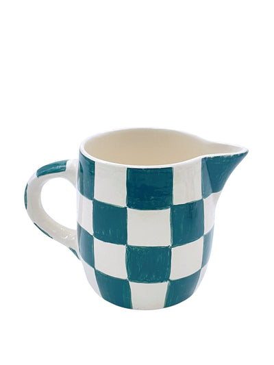 Villa Bologna Milk jug in green checks at Collagerie