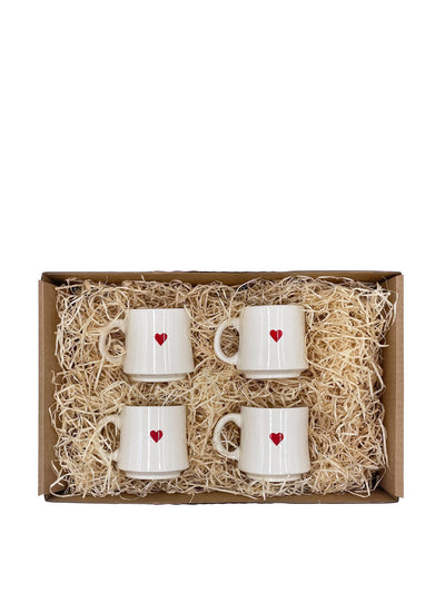 Villa Bologna Small love heart mugs (set of 4) at Collagerie