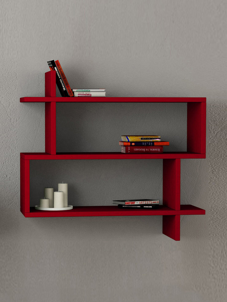 Red floating shelf  Mack and Milo    - Collagerie