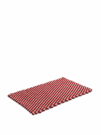 Wayfair Red and white rug at Collagerie