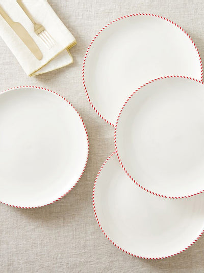 West Elm Plates with candy cane border (set of 4) at Collagerie