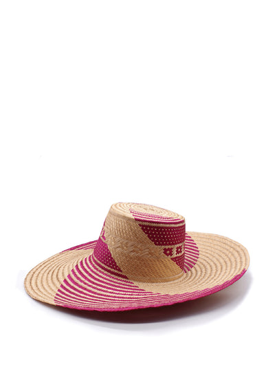 Washein Fuchsia wide-brim straw hat at Collagerie