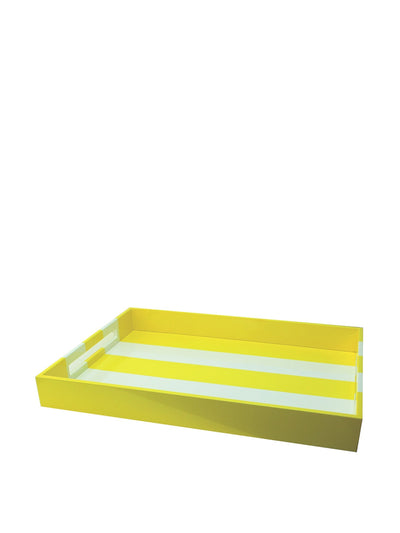 Addison Ross Yellow and white striped large tray at Collagerie