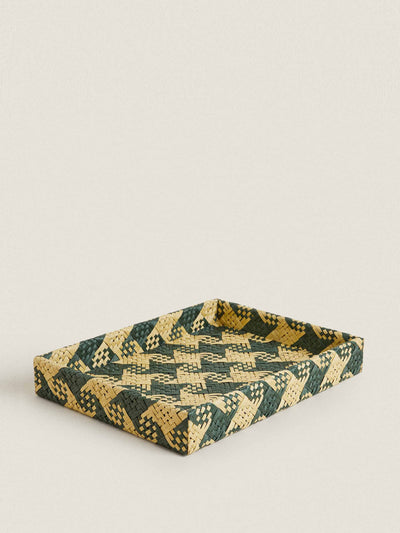 zara x cabana Woven tray at Collagerie