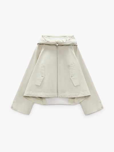 Zara Water-repellent hooded short parka at Collagerie