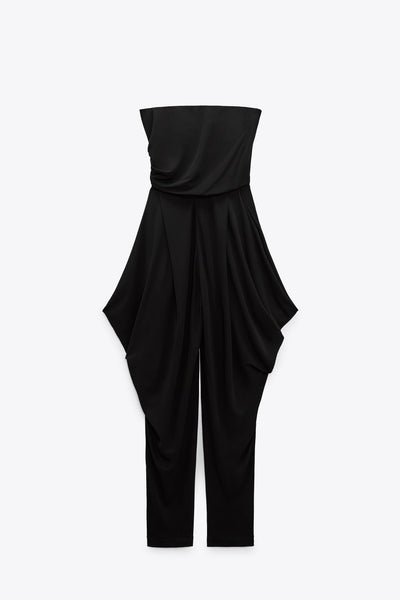 Zara Black bandeau jumpsuit at Collagerie